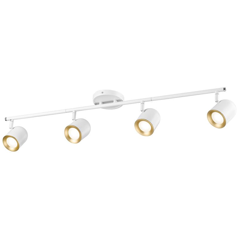 Femila 31 Complete Track Lighting Kits  Flush Mount Ceiling Spot Lights  Led Track Light Gu10 Bulbs(Included) For Kitchen  Dining Room  Bedroom  Hallway  4Fs78Tl-4 Wh