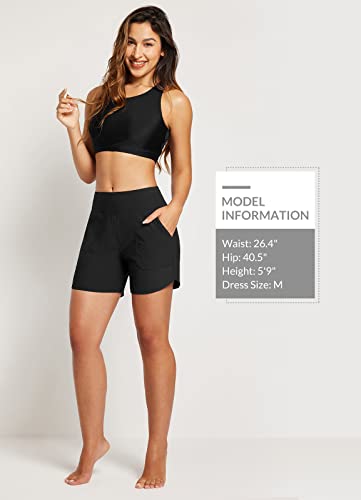 baleaf Women's 3"/5"/7"/9" High Waisted Swim Board Shorts Quick Dry Swimsuits Bottoms Trunks with Pockets