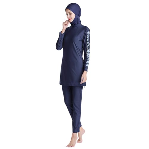 ODIZLI Women Modest Muslim Swimsuit Full Coverage Swimwear Islamic Hijab Swimming Burkini Swim Suit Solid Color