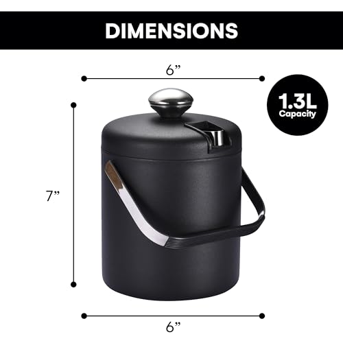 flybold Small Ice Bucket for Parties - Ice Bucket with Lid for Cocktail Bar - Double Walled Ice Container - Portable Chill...
