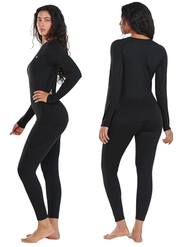 ALLZERO Thermal Underwear for Women Fleece Lined Base Layer Set - Winter Long Johns for Cold Weather