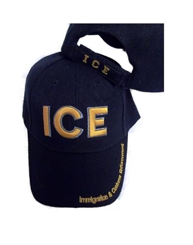 CrazyCoolBuys ICE 3D Black & Gold Embroidered Hat Baseball Style Ball Cap