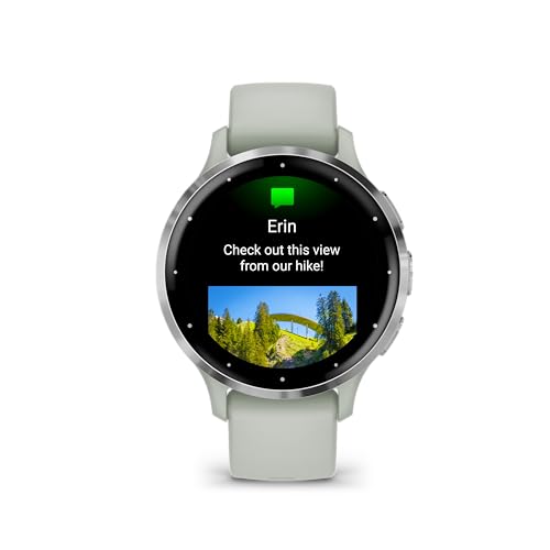 Garmin Venu 3S Advanced Fitness and Health Tracker Smart Watch Silver Stainless Steel Bezel with 41MM Sage Gray Case and S...