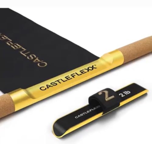 CastleFlexx Mobility and Full Body Strengthening Device | Non-Elastic Stretch Strap with Natural Premium Cork Handles for ...