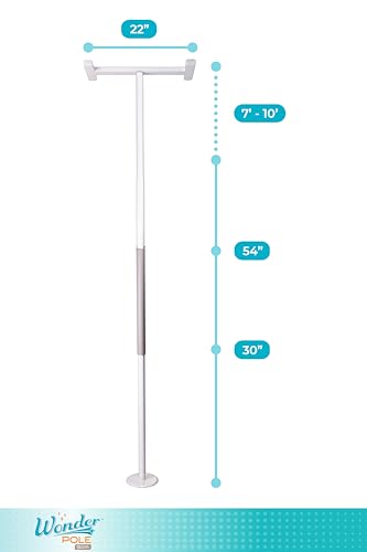 Stander Wonder Pole Slim, Tension Mounted Security-Pole, Elderly Floor to Ceiling Transfer-Pole for Seniors, Bathroom Grab...