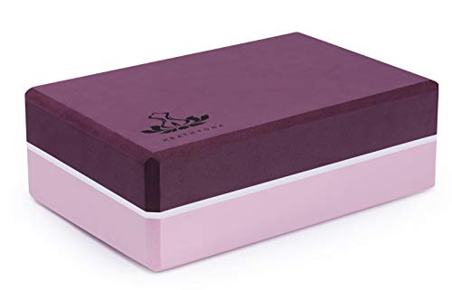 Heathyoga Yoga Blocks 2 Pack with Strap, High Density EVA Foam Yoga Block and Yoga Strap Set to Support and Improve Poses ...