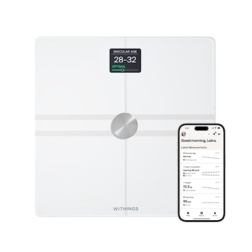 WITHINGS Body Comp WLAN Smart Scales with Full Body Analysis Including Fat Content, Muscle Mass, Bone Density, Visceral Fa...