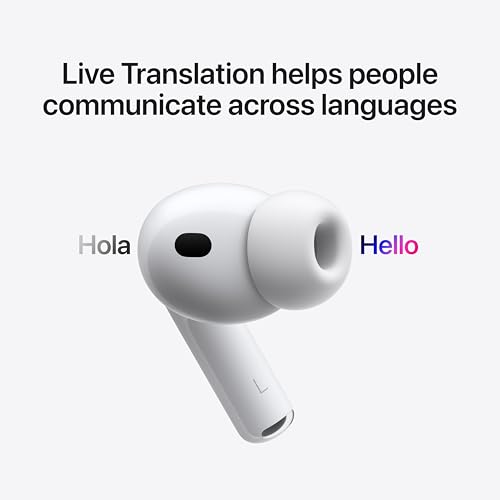 Apple AirPods Pro 3 Wireless Earbuds, Active Noise Cancellation, Live Translation, Heart Rate Sensing,Hearing Aid Feature,...