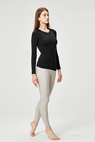DEVOPS Women's 2 Pack Thermal Long Sleeve Shirts Compression Baselayer Tops