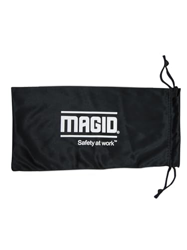 MAGID Y50 Safety Glasses, ANSI Z87.1, Anti-Fog UV Protection, Clear Lens, Side Shields, Black Frame, 1 Pair, Y50BKAFC