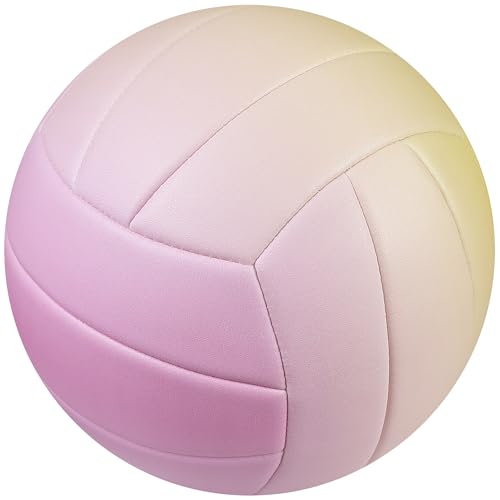 PECOGO Size 5 Volleyball - Durable PU Leather, Indoor/Outdoor. Soft Control, Great Airtightness for Training/Games. Ideal ...