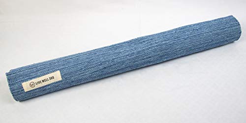 Live Well 360 Handmade Organic Cotton Yoga Mat - Non-Toxic, Chemical-free and All Natural Cloth Yoga Mat - Exercise, Worko...
