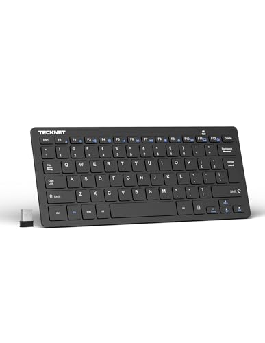 TECKNET 2.4G Wireless Keyboard - Mini Compact Keyboard with Media Hotkeys, 12-Month Battery Life, Compatible with PC, Desk...