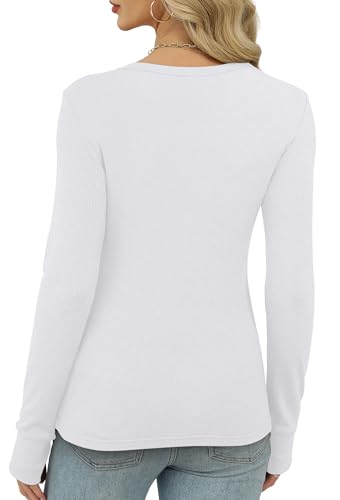 XIEERDUO Long Sleeve Thermal Shirt for Women Fleece Slim Fit Tops Crewneck Basic T-Shirts with Thumb Holes Fall Fashion 2025