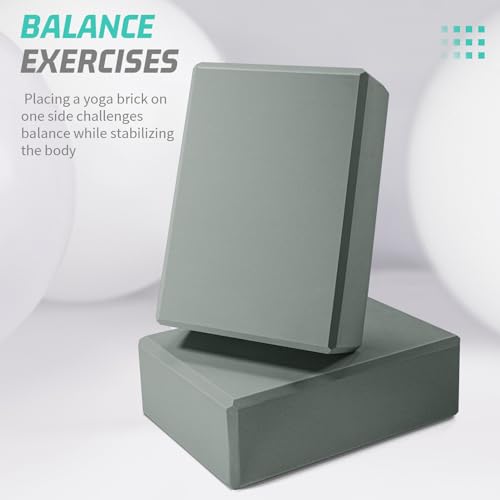 Yoga Block, Yoga Bricks Supportive Latex-Free EVA Foam, Soft Non-Slip Exercise Blocks, Yoga Accessories for Pilates, Medit...