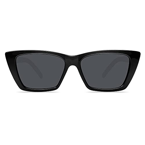 WOWSUN Narrow Small Vintage Polarized Cat Eye Sunglasses for Women