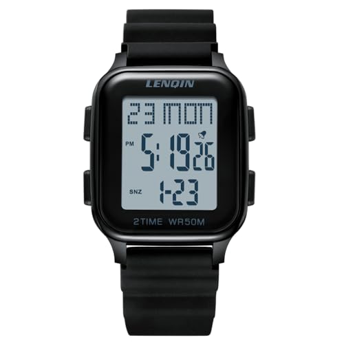 LN LENQIN Mens Digital Watch Ultra Thin Minimalist Sports Waterproof Digital Watches Men Outdoor Wrist Watch for Men with ...