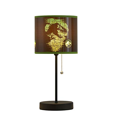 Idea Nuova Jurassic World Stick Table Kids Lamp, Metal, Themed Shade, Pull Chain, Model Nk430350