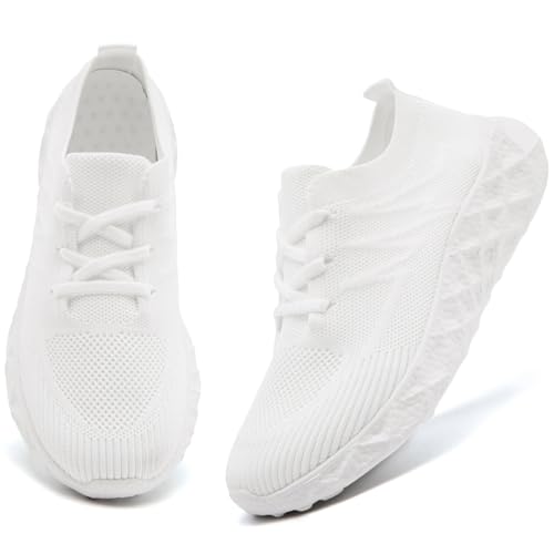 IQYNAM Womens Slip Resistant Work Shoes Tennis Running Fashion Sneakers Comfortable Athletic Gym Workout Slip on Shoes