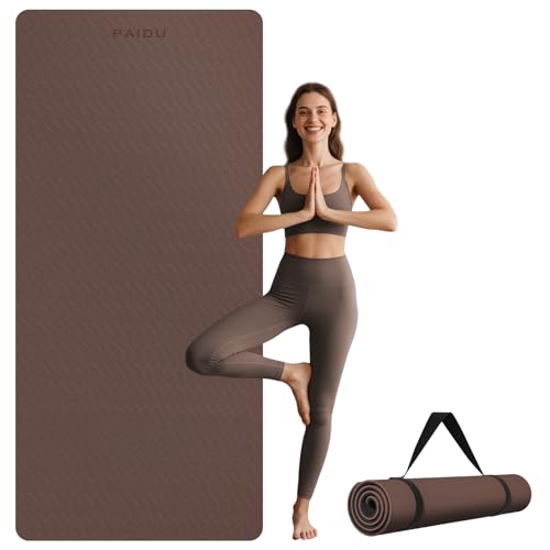 PAIDU Extra Long Wide Yoga Mat 76"x33"x2/5 Inch - Non Slip Thick Exercise Mat for Home Gym, Yoga, Pilates & Workouts