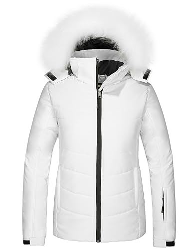 Skieer Women's Waterproof Ski Jacket Warm Puffer Jacket Thick Hooded Winter Coat