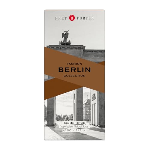 Pret à Porter City Collection Berlin Eau de Parfum 3.4 fl oz (Pack of 1), Notes of Black Pepper, Cedarwood, and Vanilla, Men's Fragrance, Long Lasting, Everyday Fragrance, Travel Size