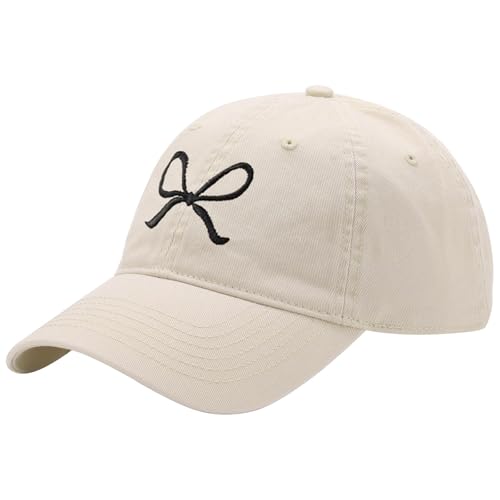 Trendy Bow-Tie Baseball Cap for Women and Men Trucker Hats Y2k Adjustable Fashion Sun Hat with Visor for Hiking & Travel