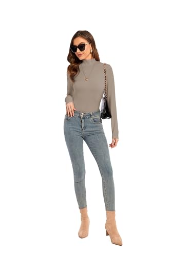 CONPEN Womens Long Sleeve Mock Turtleneck Base Layer Slim Fit Underscrub Shirt