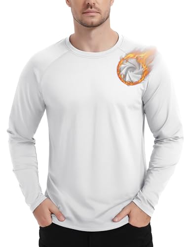TACVASEN Men's Thermal Shirt Long Sleeve Fleece Lined Base Layer Lightweight Athletic Undershirt Winter Tops Workout