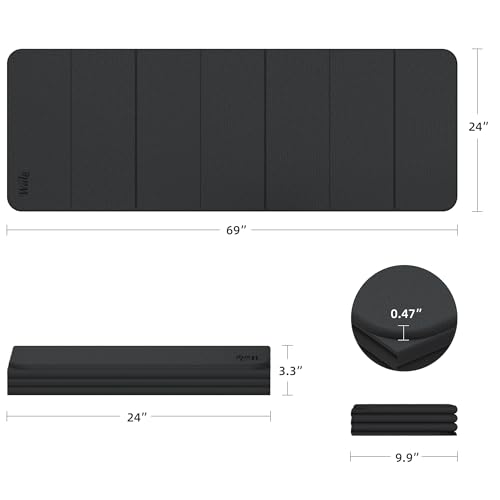 1/2 Inch Extra Thick Yoga Mat Pilates Equipment, 69"x24" Odorless Workout Mats for Home Gym, Non-slip Exercise Mats for Wo...
