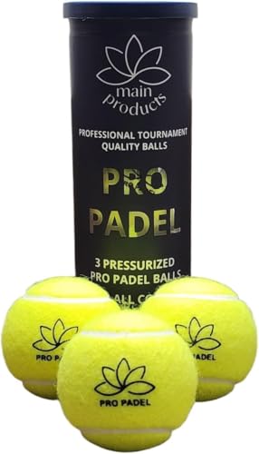 Pro Padel Balls - Professional Tournament Quality Balls, 4 Tubes (12 Balls), 47% Wool, Pressurized for Extreme Durability,...