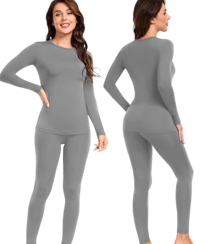wirarpa Women's Fleece Lined Thermal Underwear Set Long Johns Base Layer Set for Women Winter Top Bottom
