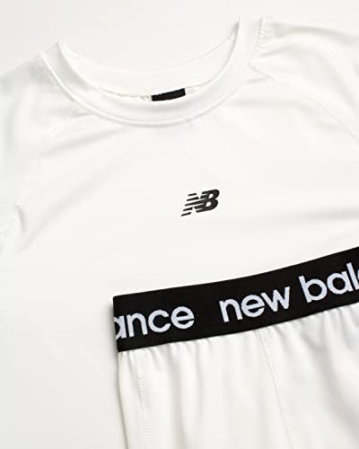 New Balance Boys Performance Base Layer Set - 2 Piece Athletic Moisture-Wicking Long Sleeve T Shirt and Tights (Sizes: 2T-20)