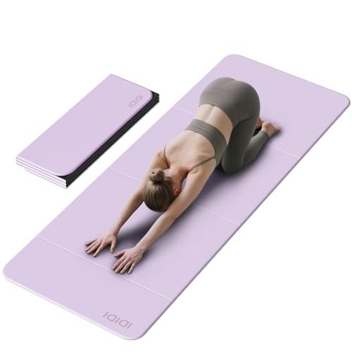 Foldable Yoga Mat Extra Thick & Large (74" x 31.5" x 0.32"), Double-Sided Non Slip & Lightweight Fitness Mat, 8mm Thick Wi...