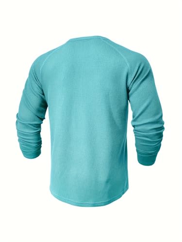 1 Piece Men's Waffle Long Sleeve Shirt, Stylish Thermal Top for Casual & Outdoor Multi-Season Wear