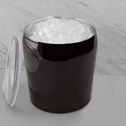 Cambridge Silversmiths 3-Quart Insulated Stainless Steel Ice Bucket, Black