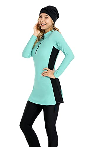 TaissBocco Full Swimming Costume Burkini for Women Modest Girls Swimsuit Islamic Swimwear Plus Size