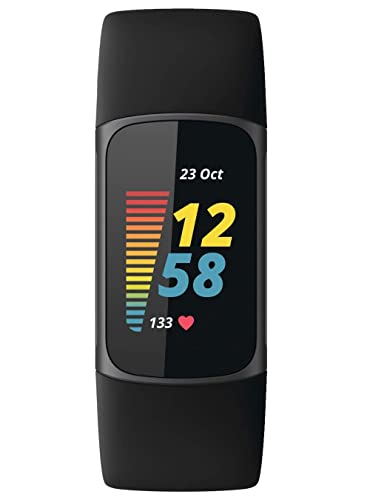 Fitbit Charge 5 Advanced Fitness Tracker with GPS, Heart Rate, Sleep & Health Tracker - Power Bundle with Adapter (Graphit...