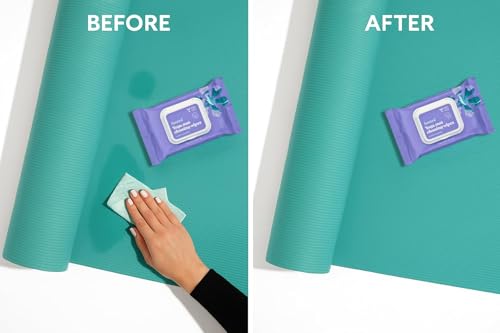 ASUTRA Yoga Mat Cleaning Wipes (Lovely Lavender), 1 Pouch (30 Wipes) - No Slippery Residue, Deep-Cleansing for Fitness Gea...