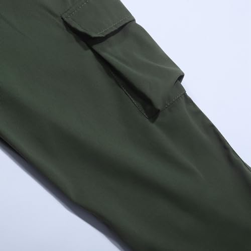 Fleece Lined Cargo Pants Men 2026 Winter Warm Elastic Waisted Cargo Pants Plus Size Cotton Outdoor Tactical Hiking Trousers