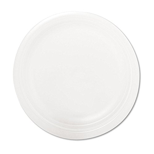 Dart 9PWQRPK Quiet Classic Laminated Foam Dinnerware Plate, 9-Inch dia, White, 125/Pack