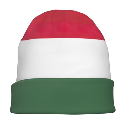 sackhg Flag of Hungary Print Winter Beanie Hat Men Women Soft Lightweight Thermal Cap for Outdoor Skiing Wear Black