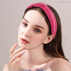 Fishinsea 10 Pack Knotted Wide Headbands for Women Cute Fashion Head Wrap in Solid Color Non-slip Hair Accessories for Dai...