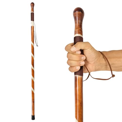 Vive Wooden Walking Stick - Willow Cane for Seniors Hiking & Balance - Heavy Duty Carved Twisted Wood Sticks for Men & Wom...