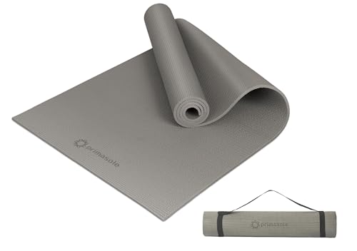 Primasole Brown Non Toxic Yoga Mat with Poses - 68"Lx24"Wx1/4 Inch Non-Slip Workout Mats for Home, At Home Workout Mat wit...