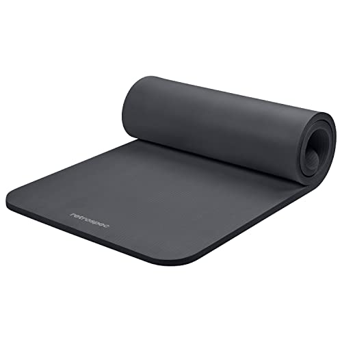 Retrospec Solana Yoga Mat 1" Thick w/Nylon Strap for Men & Women - Non Slip Exercise Mat for Home Yoga, Pilates, Stretchin...