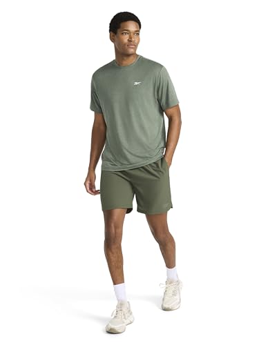 Reebok Mens Strike Short Sleeve Crewneck T-Shirt, Standard Fit, Lightweight Stretch Poly Jersey Fabric