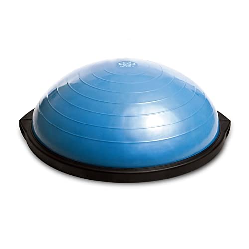 Bosu Balance Ball Exercise Trainer, Home Gym Equipment w/ Guided Workouts & Pump, 26", Blue - Inflatable Fitness Platform ...