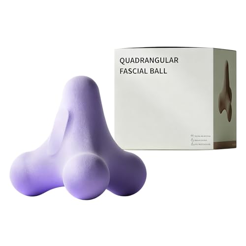 4-Node Quadrangular Fascia Massage Ball - Portable Trigger Point Therapy Tool for Muscle Relief, Myofascial Release & Faci...