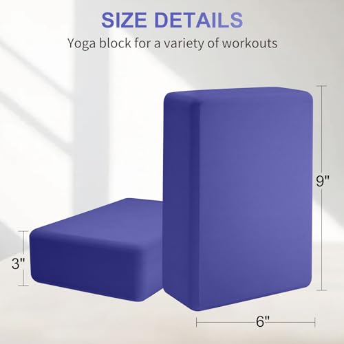 2 Pack Yoga Block, Premuim EVA Foam Block, Durable Non-slip Exersice Block for Yoga, Pilates, General Fitness, Stretching,...